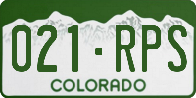 CO license plate 021RPS