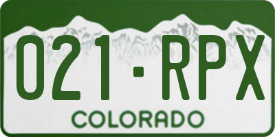 CO license plate 021RPX