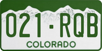 CO license plate 021RQB