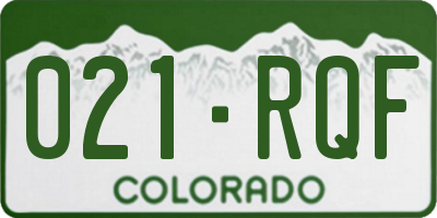 CO license plate 021RQF