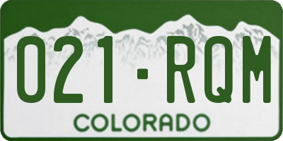 CO license plate 021RQM