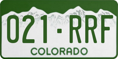 CO license plate 021RRF