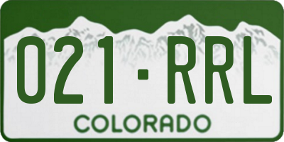 CO license plate 021RRL