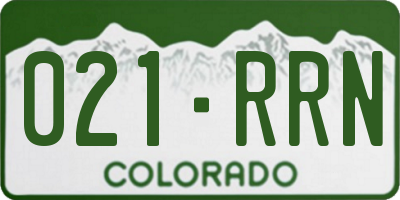 CO license plate 021RRN