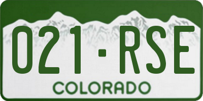CO license plate 021RSE