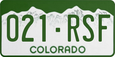 CO license plate 021RSF