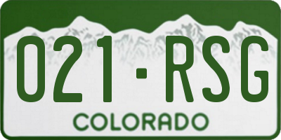 CO license plate 021RSG