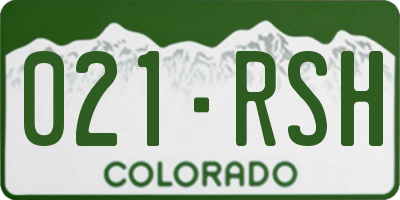 CO license plate 021RSH