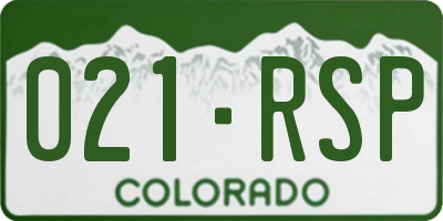 CO license plate 021RSP