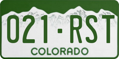 CO license plate 021RST