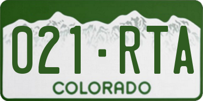 CO license plate 021RTA
