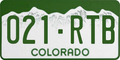 CO license plate 021RTB
