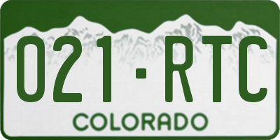 CO license plate 021RTC