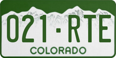 CO license plate 021RTE