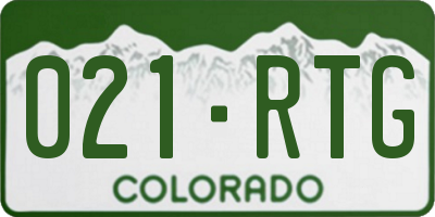 CO license plate 021RTG