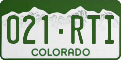 CO license plate 021RTI