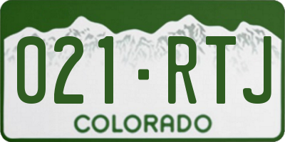 CO license plate 021RTJ