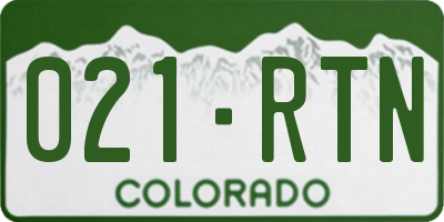 CO license plate 021RTN