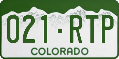 CO license plate 021RTP