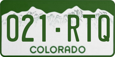 CO license plate 021RTQ