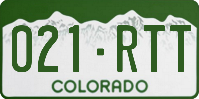 CO license plate 021RTT