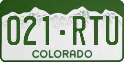 CO license plate 021RTU