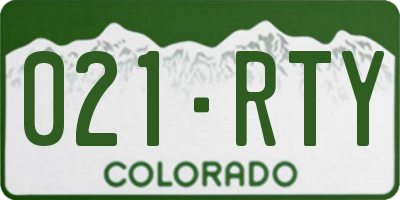 CO license plate 021RTY