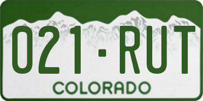 CO license plate 021RUT
