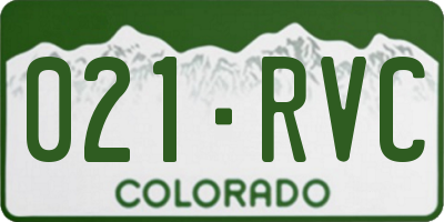 CO license plate 021RVC