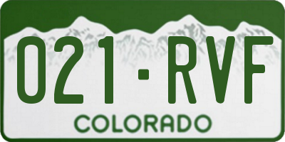 CO license plate 021RVF