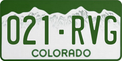 CO license plate 021RVG