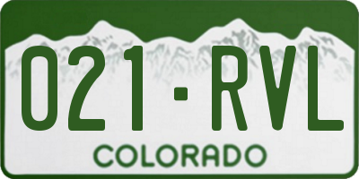 CO license plate 021RVL