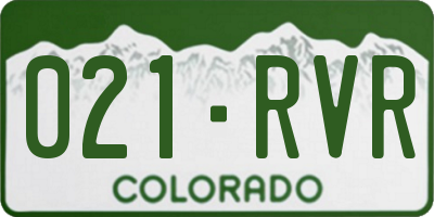 CO license plate 021RVR
