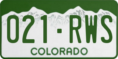 CO license plate 021RWS