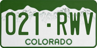 CO license plate 021RWV