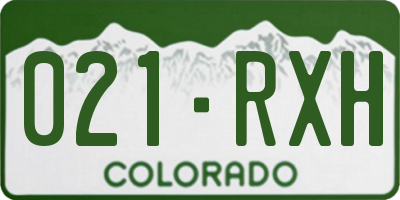 CO license plate 021RXH