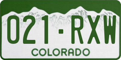 CO license plate 021RXW