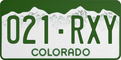CO license plate 021RXY