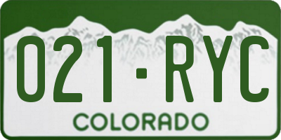 CO license plate 021RYC