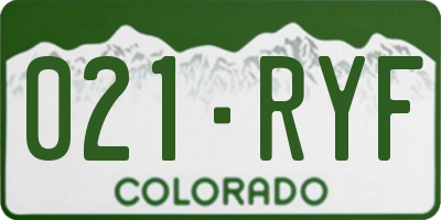 CO license plate 021RYF