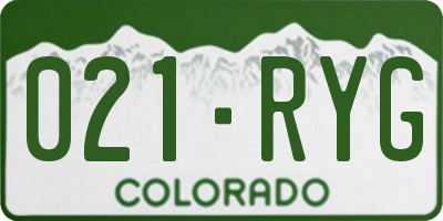 CO license plate 021RYG