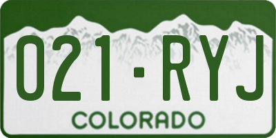 CO license plate 021RYJ