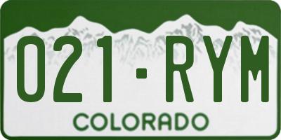 CO license plate 021RYM