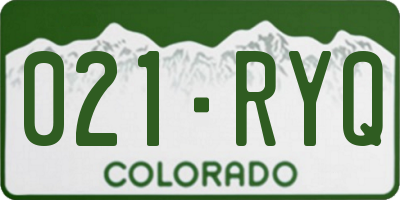 CO license plate 021RYQ