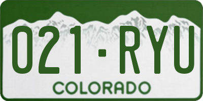 CO license plate 021RYU