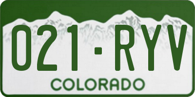CO license plate 021RYV