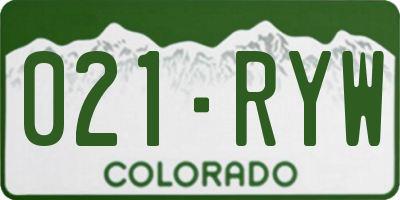 CO license plate 021RYW
