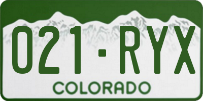 CO license plate 021RYX