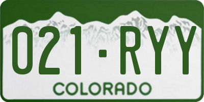 CO license plate 021RYY