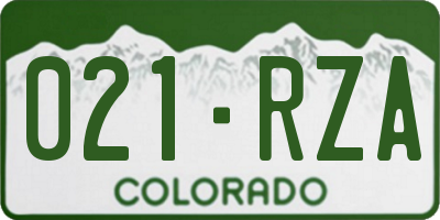 CO license plate 021RZA